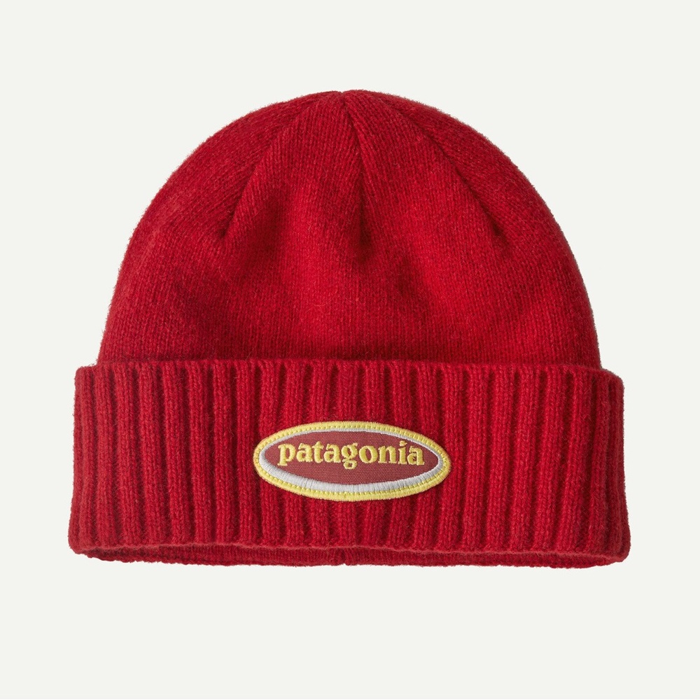 NEW PATAGONIA Brodeo Wool Beanie Oval Logo: Amanita Red